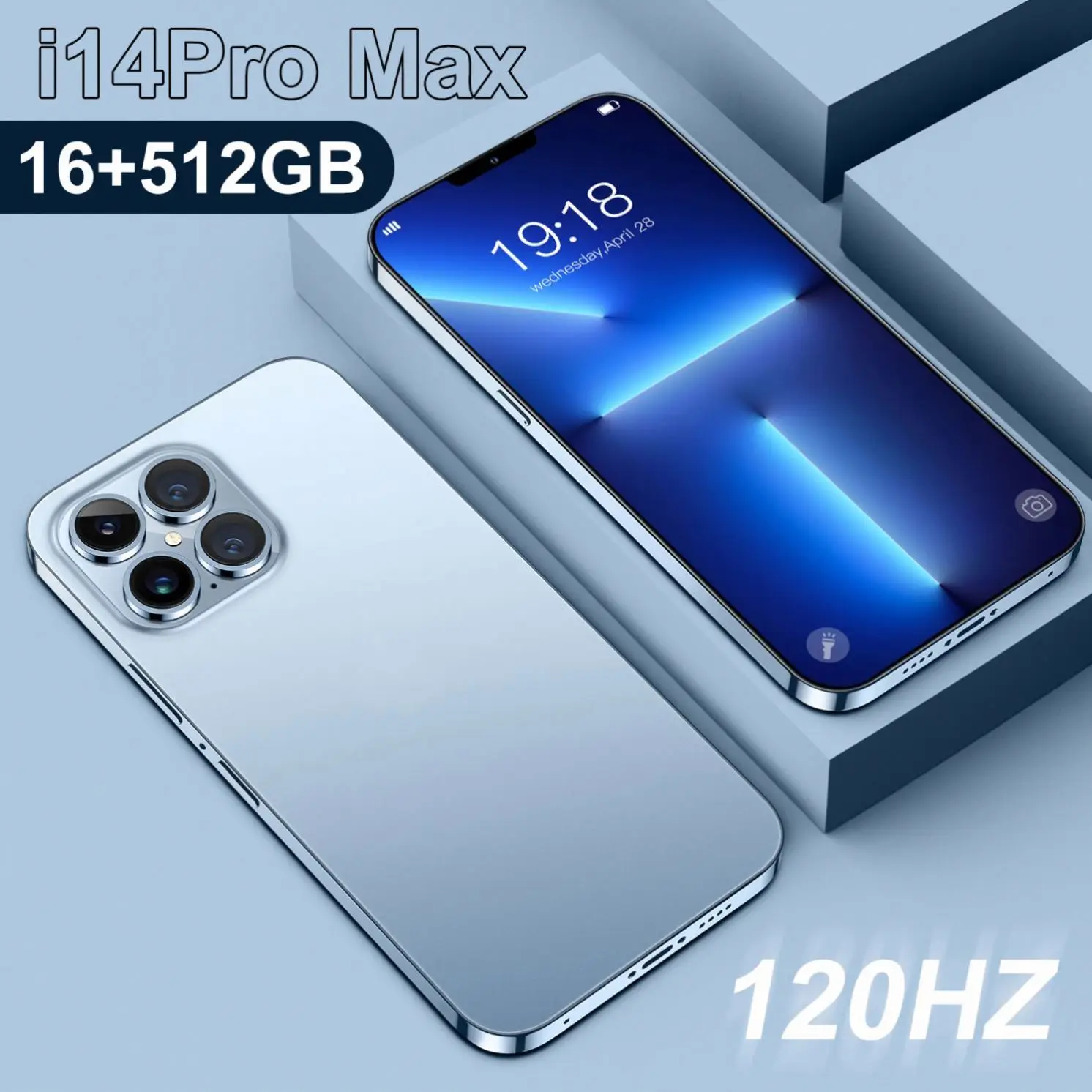 New i14 Pro Max Smartphone 16+1TB 7.3 Dual Sim Factory Unlocked Mobile  4G/5G