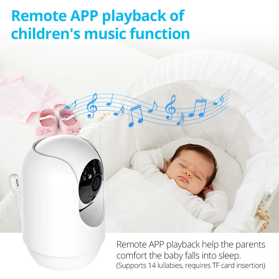 KERUI Wifi Baby Monitor Camera Temperature & Alarm 3MP Baby Monitor Two-way Audio Baby Camera Security Crying Detection PTZ