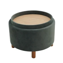 2022 High Quality Wholesale Price Living Room Home Buttons Modern Stool Fabric Storage Floor Pouf Ottoman