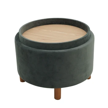 2022 High Quality Wholesale Price Living Room Home Buttons Modern Stool Fabric Storage Floor Pouf Ottoman