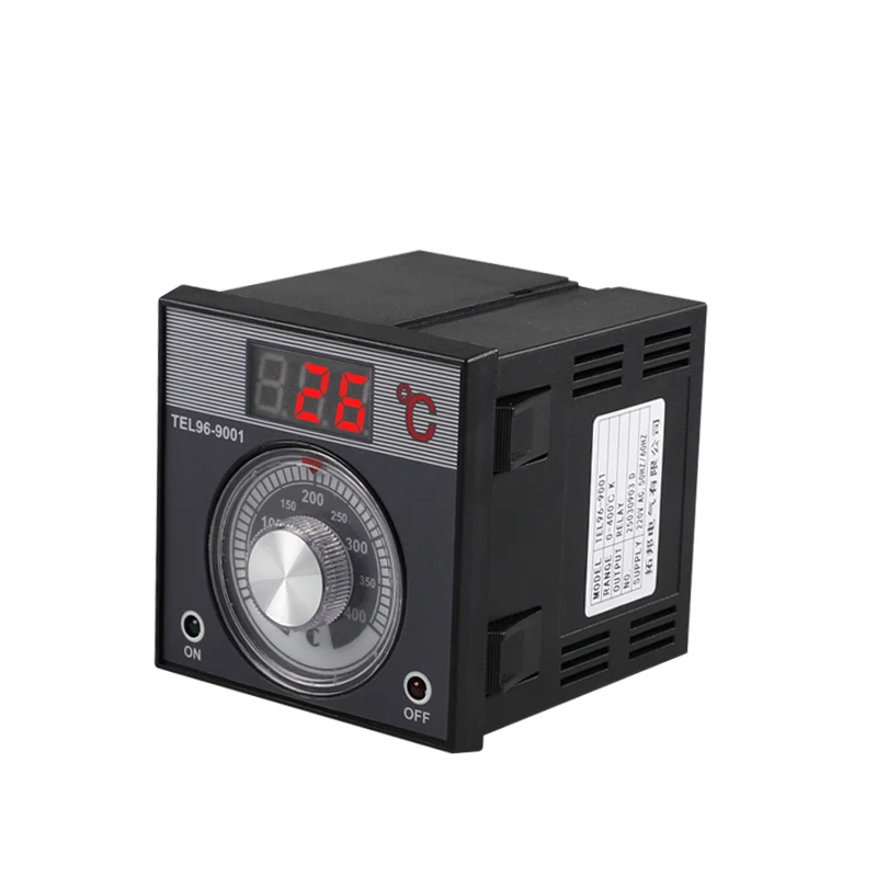 TEL96-9001 Digital Knob Temperature Controller K Type Thermocouple 220V/380V Relay Output Oven Temperature Thermostat