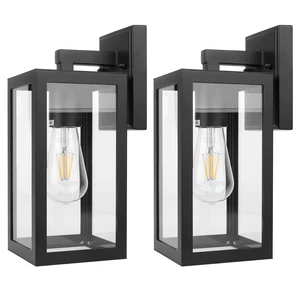 Vertak IP44 Outdoor LED Wall Light Square LED Lamp with E27 Base Aluminum Water-Proof for Balcony Aisle Street Garden Glass