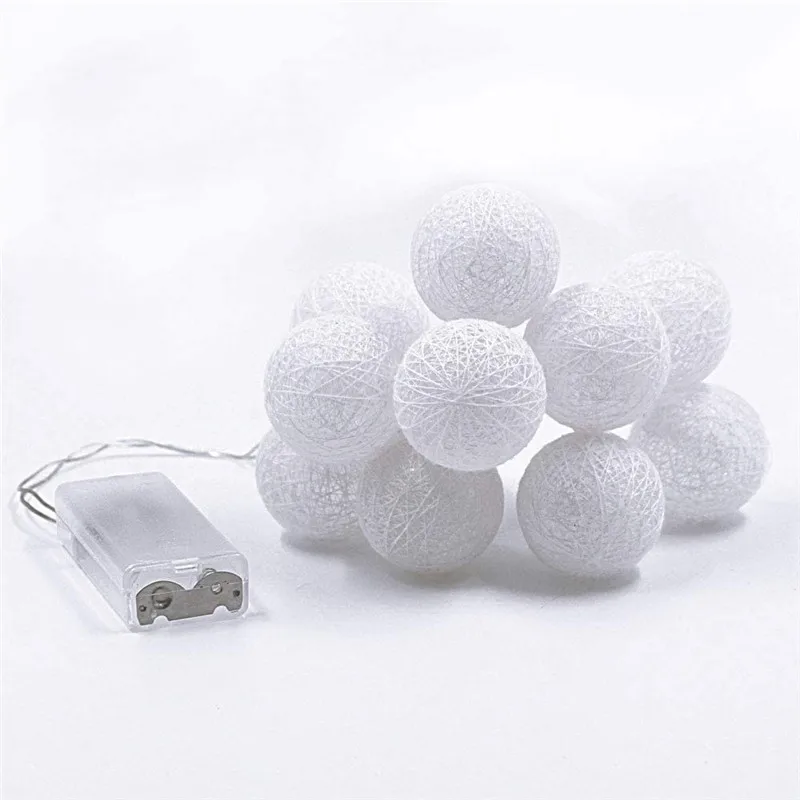 Customizable 2m 20leds Cotton Balls String Light Tree Led Lamp Christmas Cotton Balls fairy Lights