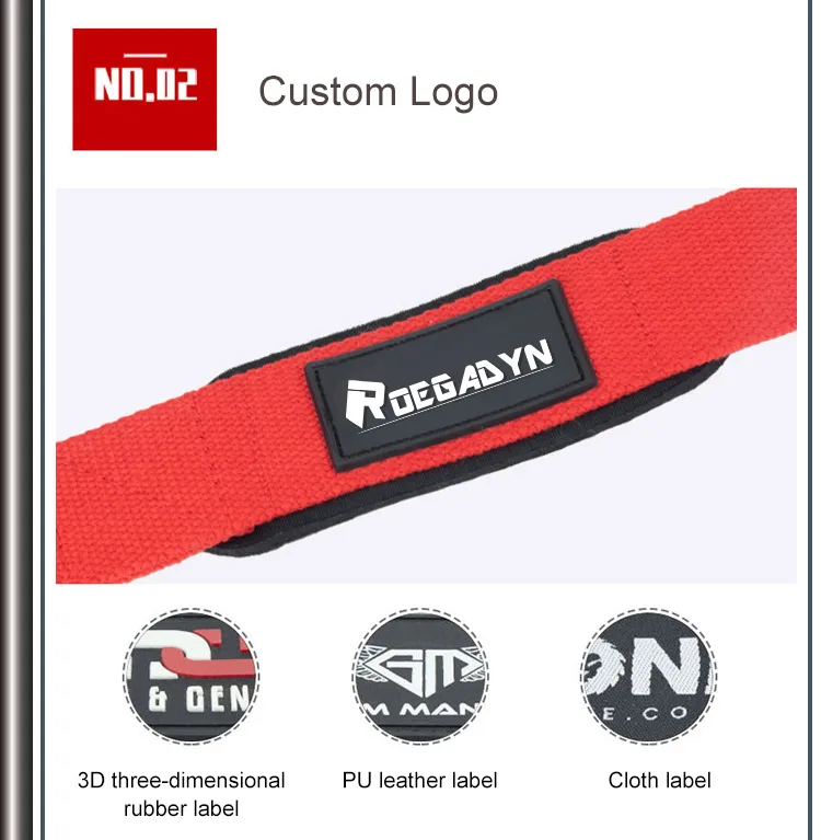 Gym Accessories Custom Logo Padded Cotton Power Deadlift Straps Wrist