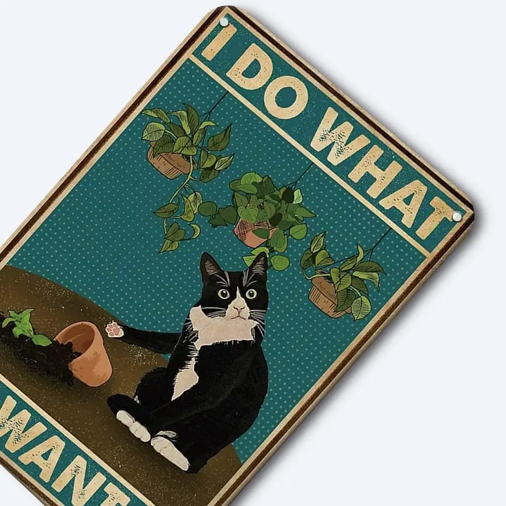 Touch My Coffee - Funny Pet Cat Sign Retro Vintage Rustic Looking Metal