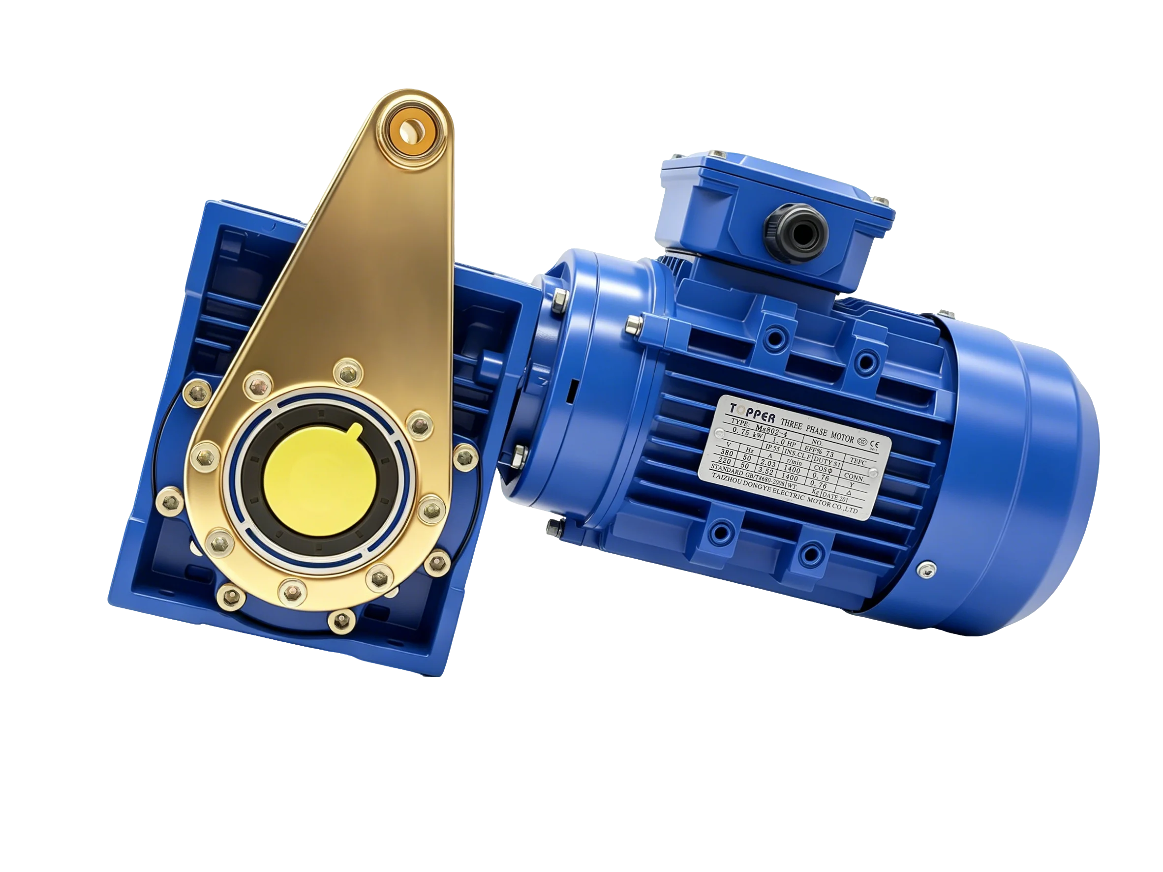 Topper Direct Sale 1HP Aluminum Shell Worm Gearbox Reduction Motor RV50-150NMRV Farm Use Flanged Shaft Customized ODM