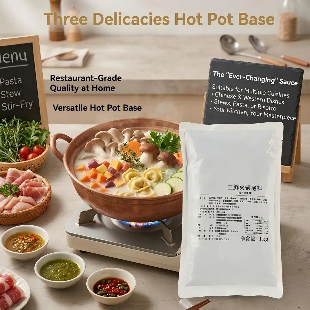 Bumbu Dasar Hot Pot Tiga Kelezatan, Bumbu Dasar Hot Pot Gurih, Kaldu Sup Tiga Segar, Bahan Hot Pot Sehat, Bumbu Dasar Sup Gurih dalam Jumlah Besar