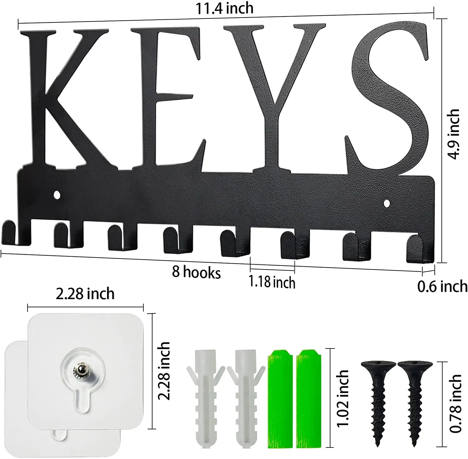 Factory Custom Laser Cutting Bending Wall Mounted Key Hanger Wall Key Holder Rack Decor Metal for Home Wall Door Custom Logo