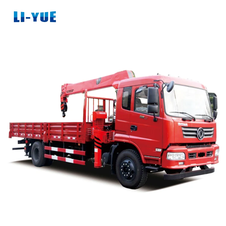 Dongfeng 4x2 170 HP Cummins Engine 5 Ton Tipper Dump Truck with Mounted Crane