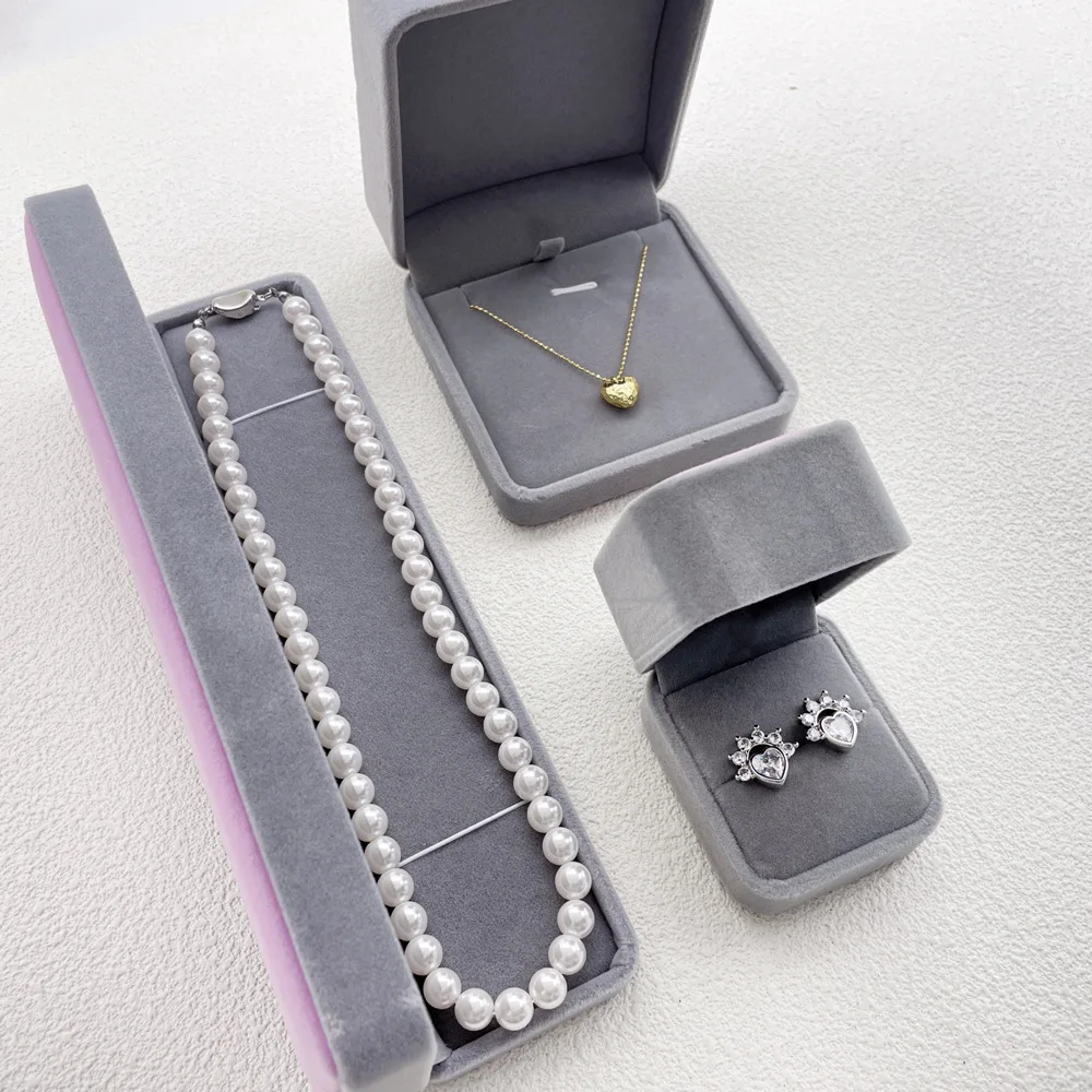 High-Grade Leather Single Shot Square Pattern Jewelry Boxes for Rings Necklaces Bracelets-Wholesale