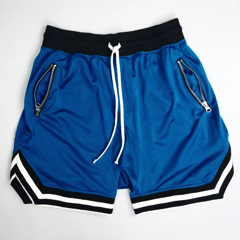 Multiple Colour Mens Running Sports Five Point Shorts Anti Pilling Breathable Quick Drying Loose Fitness Basketball Pants