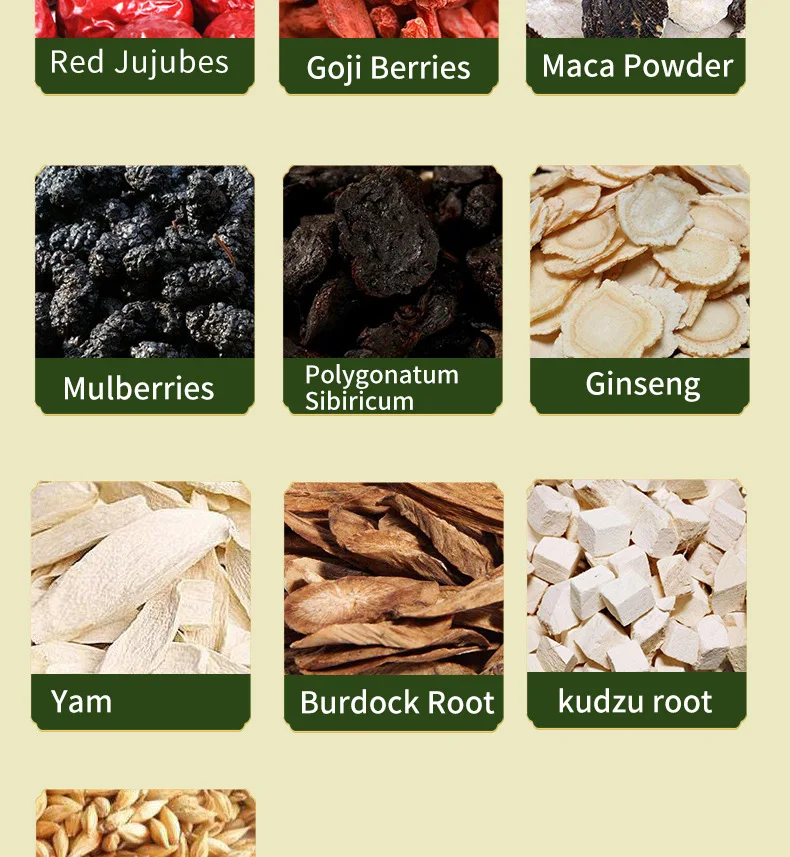 Natural Herbs Men's Vitality Energy Tea Enhanced Sexual Vitality Maca Ginseng Ten Treasure Kidney Tea