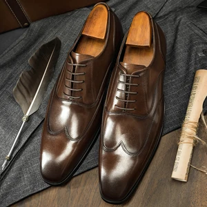 2021 New Arrival Products Rts Shoes Custom logo Handmade Leather Upper Men's Casual Dress Shoes