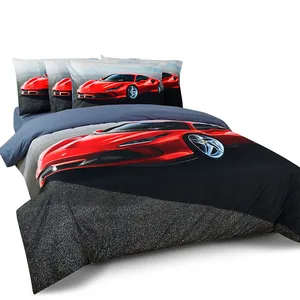 High Quality Fitted Bedsheet Boys 100% Cotton Single Bed Sheets for Kids Car Design Bedsheets 3D Duvet Cover Travel