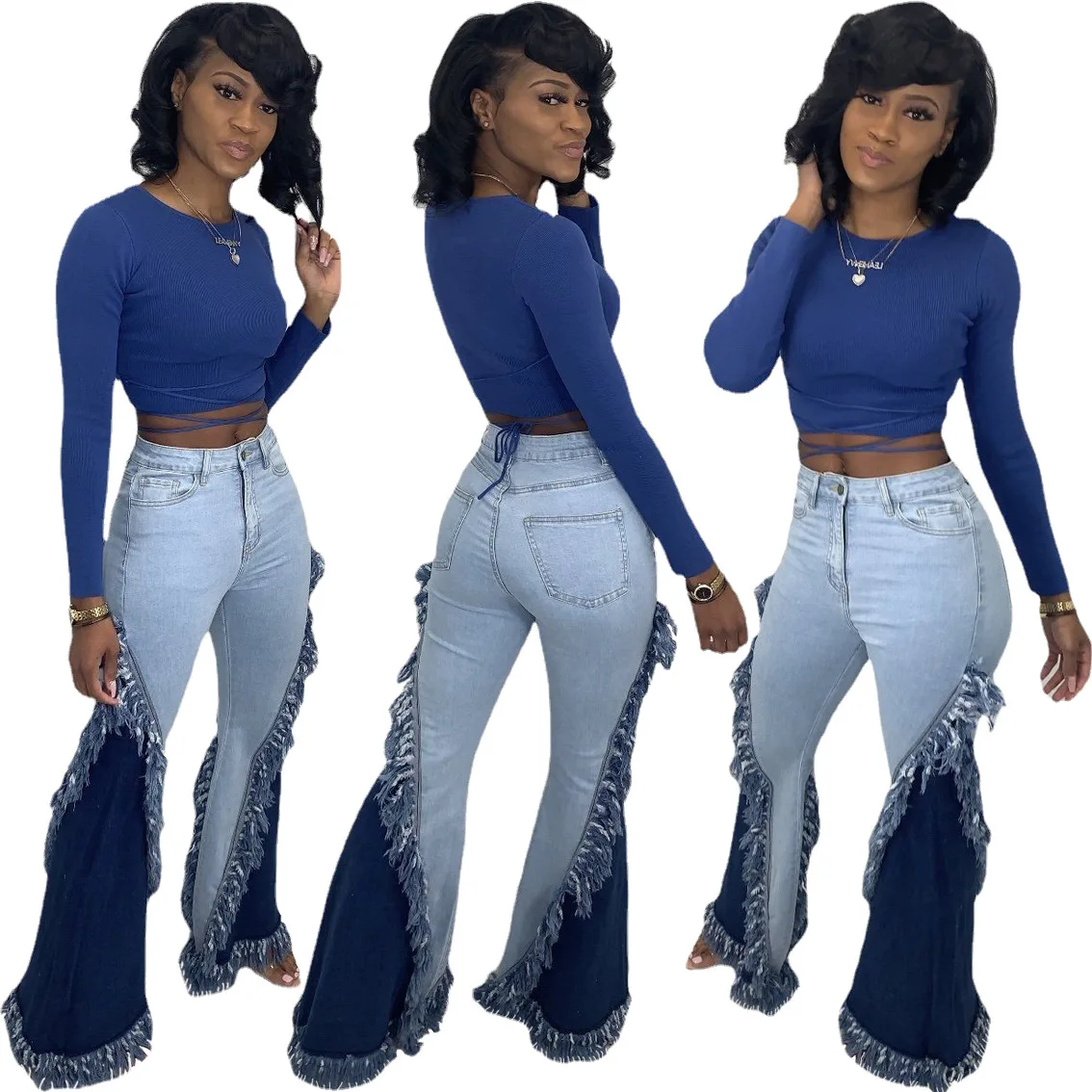 Vintage Women Jeans 2021 Flare Pants 