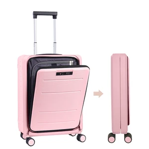 New Design 20inch Travel Trolley Bag Waterproof Carry-On Luggage Spinner Wheels PP Foldable Front Open Space Saving Suitcase