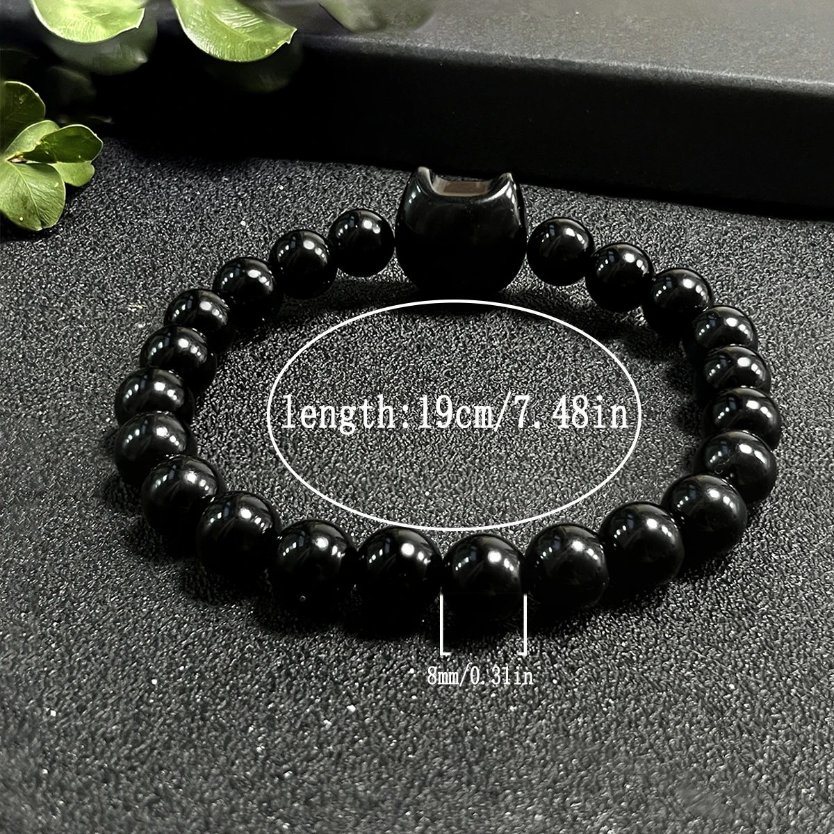 Bracciale con testa di gatto nero in ossidiana oro Lucky Fortune gatto braccialetto con perline gatto amante del braccialetto