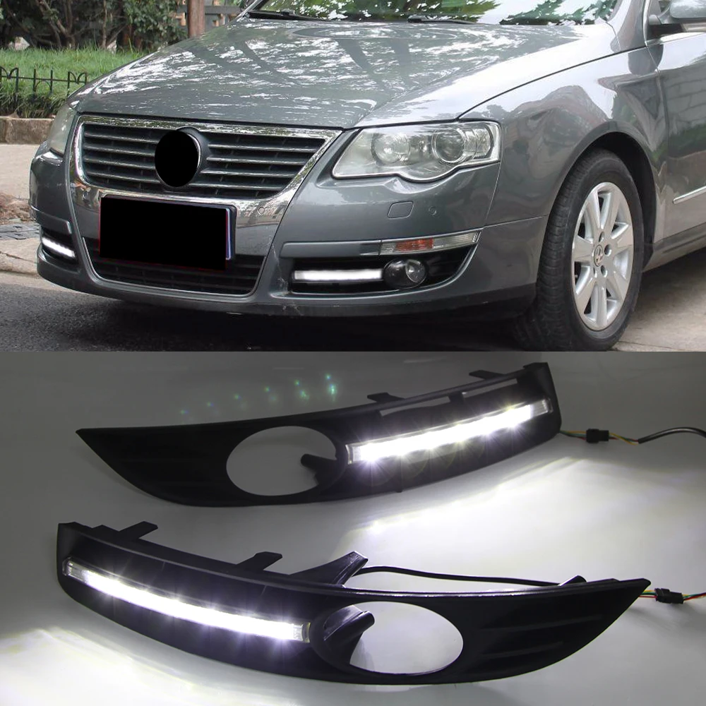Fur VW Volkswagen Passat B6 2005 2011 Auto licht DRL LED Nebels chein werfer Tagfahrlicht mit gelbem Blinker Alibaba