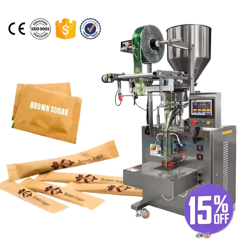 Fully Automatic 5g Sugar Salt Stick Pepper Sachet Filling Sealing Packaging Machine for Desiccant Small Bag Packing Machine