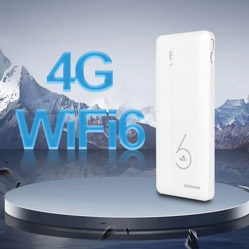 Wifi6 Router Sim Card Slort Pocket Wifi 4G Lte Portable Mobile Battery 10000mAh Power Bank Esim 4G Mifis Wireless Hotspot