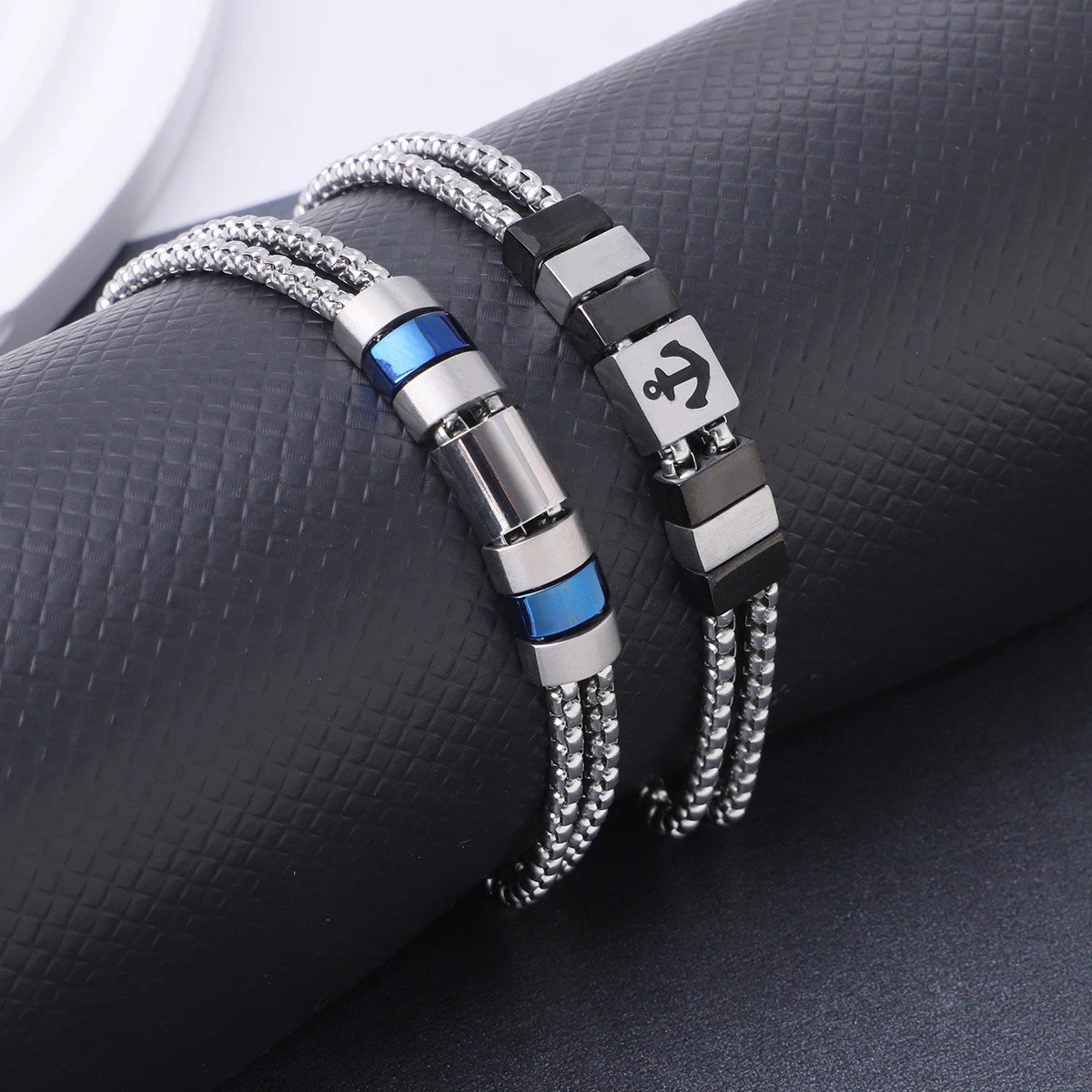 Custom Fashion Jewelry Bracelets Blue PVD Stainless Steel