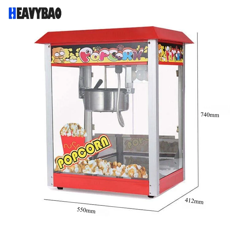 Heavybao Commercial Automatic Countertop Popcorn Machine New Condition Popper for Cinema and Food Shops