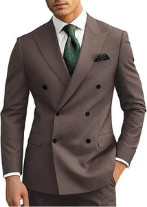 Men's Plus Size White Slim Fit 2-Piece Two Button Solid Suit Jacket Pant Set Tuxedo Wedding Business Party Waterproof Breathable