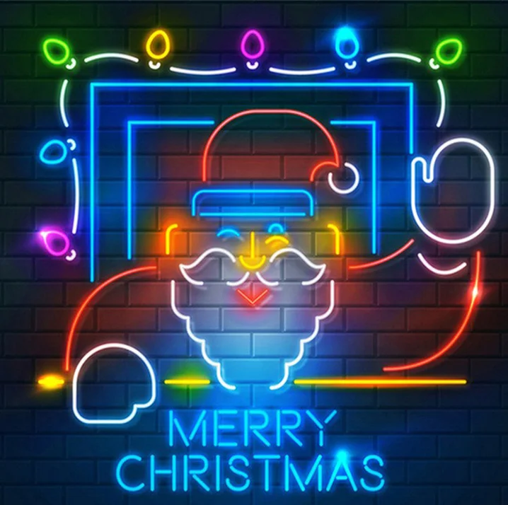 Merry Christmas LED Neon Light Decor Battery-Powered Indoor and Outdoor Electronic Signs for Home Bar Wedding Advertising