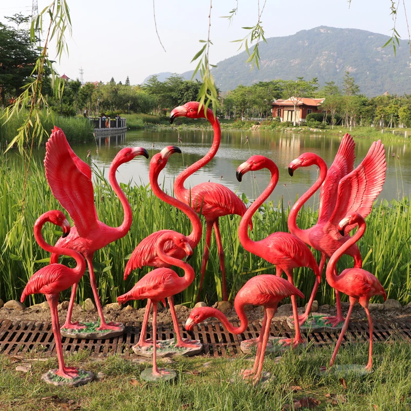 Life Size Safari Animals Decoration Fiberglass Resin Rhino Hippo Lion