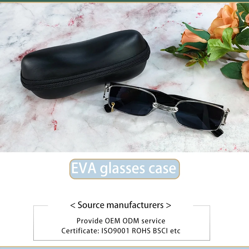 Small Outdoor Custom Logo Sunglasses Case Leather Waterproof PU Carrying Hard EVA Sunglasses Box Case manufacture