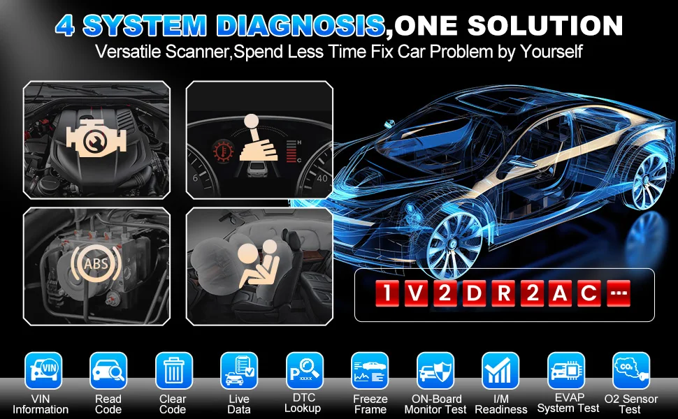 Magazzino USA UE LAUNCH CRP123 V2.0 OBD2 Scanner Strumento di scansione diagnostica per motore/ABS/SRS/trasmissione Lettore di codici airbag SRS_voghion.com