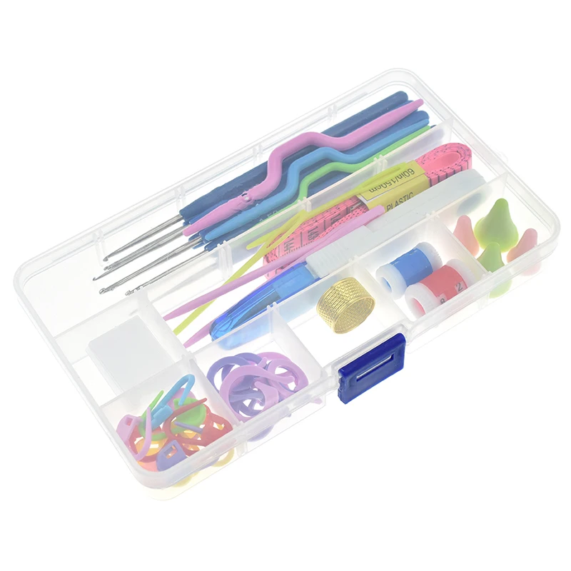 Multicolor Knitting Needles Crochet Hook Set Mixed Metal Hook Crochet Template Kit Tool Band DIY Crafts