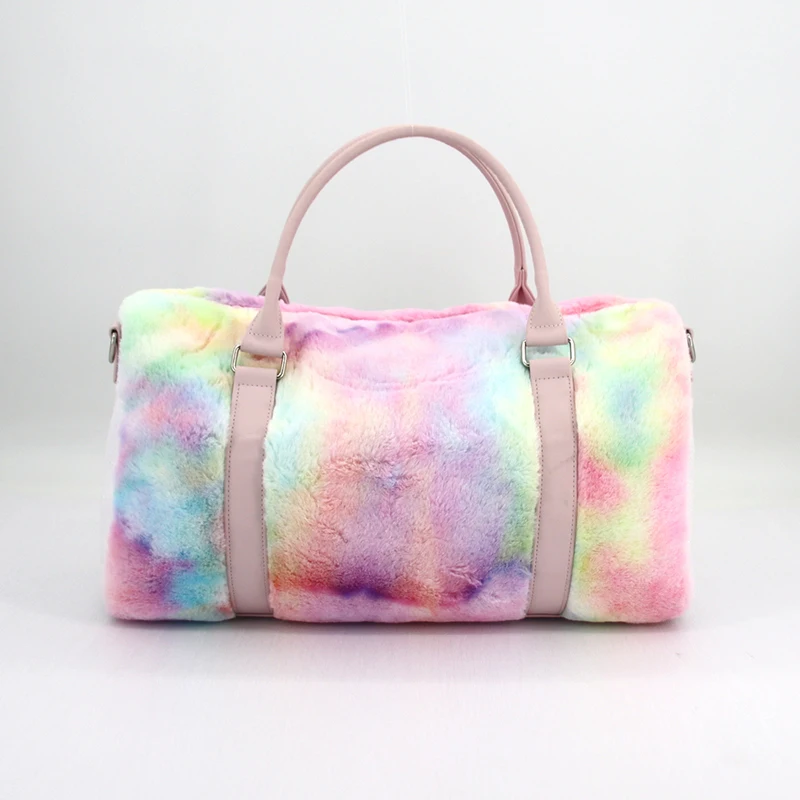 Fashion Pink Weekend Duffle Handbag Bag Kids Rainbow Cute Teddy