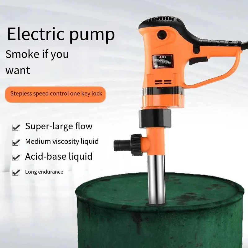 Portable Electric Drum Pump With Flow Meter Oil Gun For Diesel Gasoline