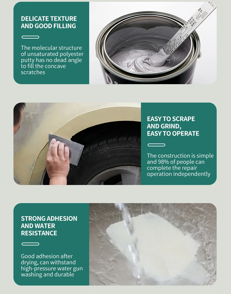 High Quality Body Filler Easy Sanding Auto Polyester Putty Body Filler