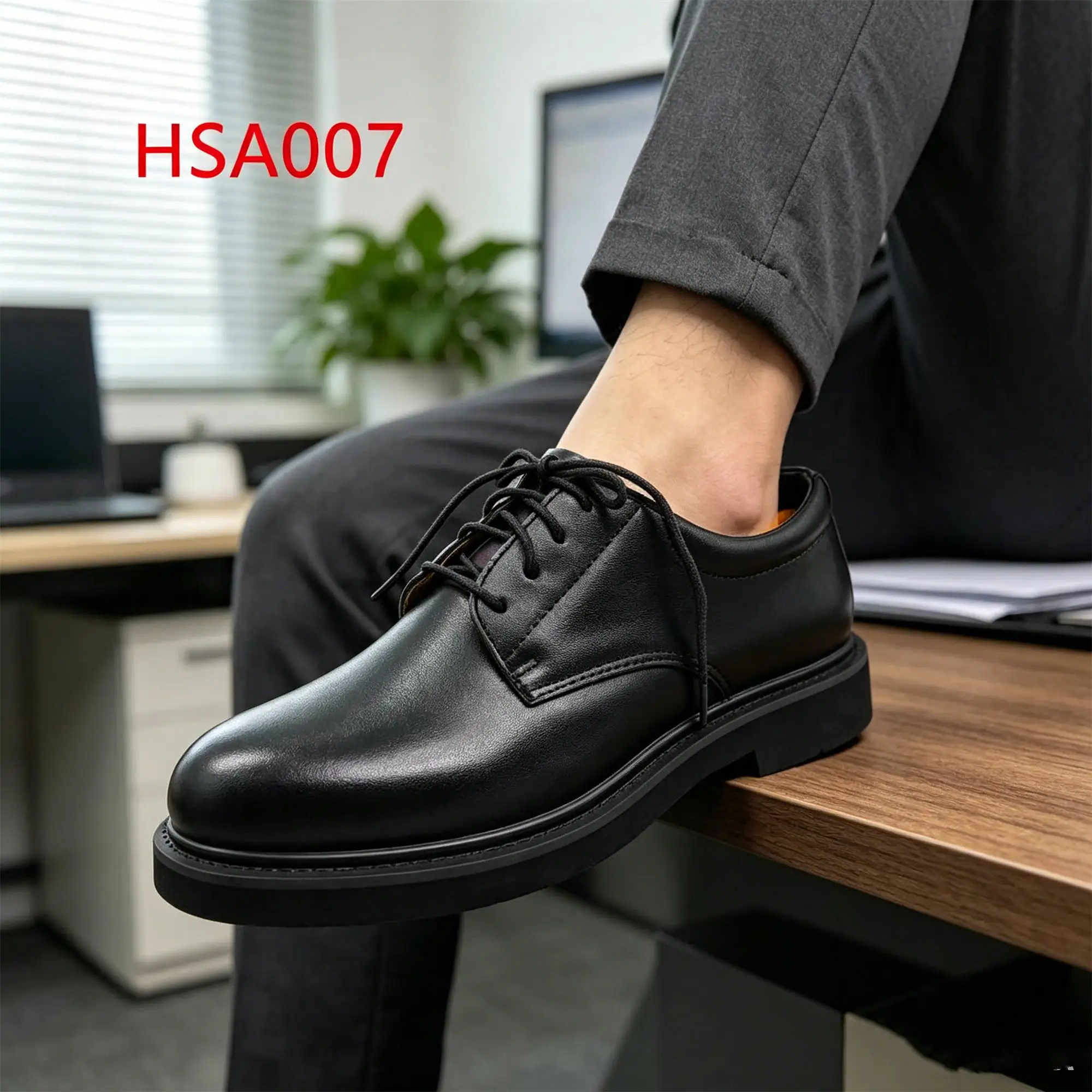 ZYF, Scarpe da uomo eleganti per accoglienza aziendale, con lacci, prive di odore, in vendita; serie premium, scarpe da ufficio nere antipiegatura modello HSA007