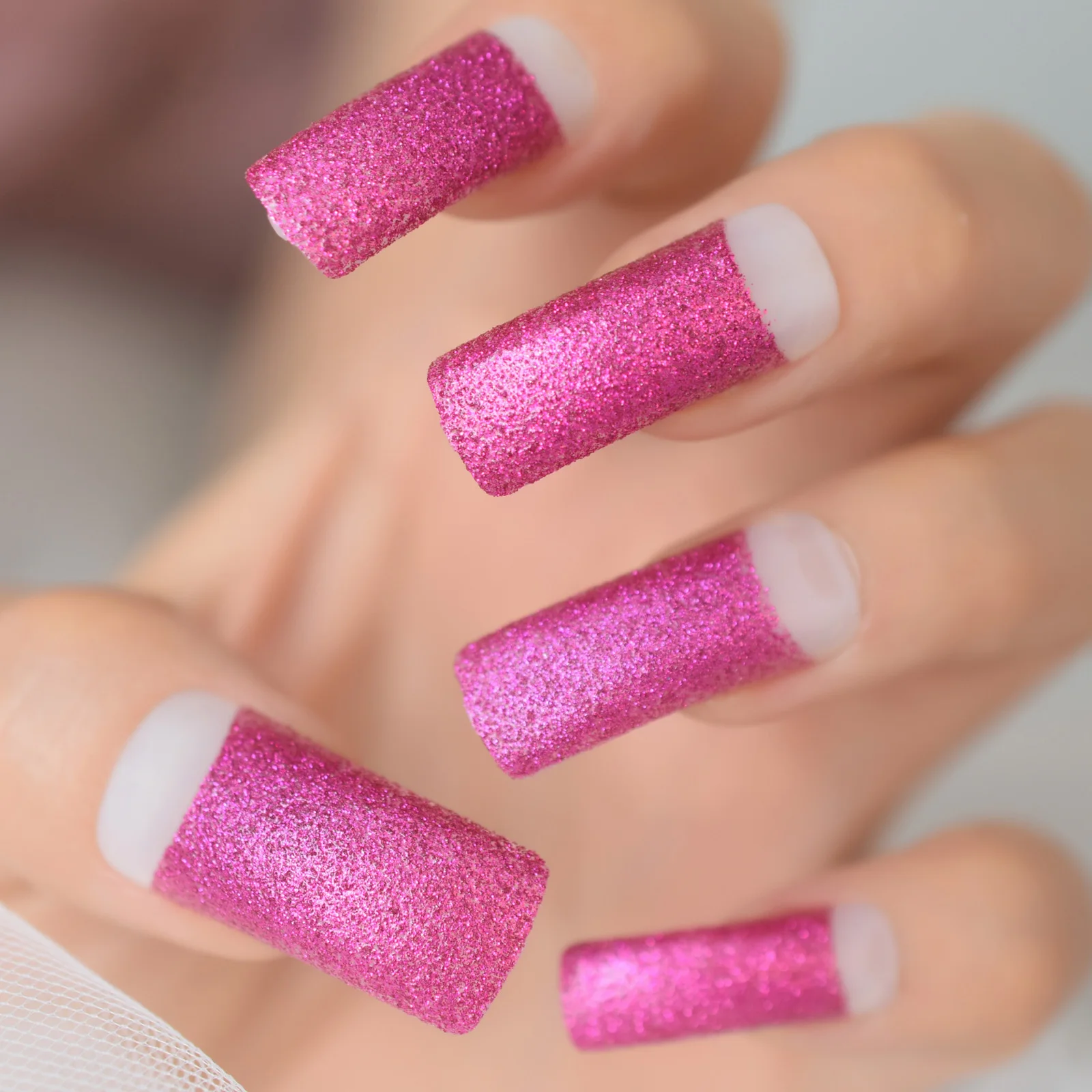 Pre-thiết Kế Móng Tay Giả Crazy Rose Glitter Nửa Bìa Acrylic Nails Tip  Extension Dài Faux Ongles Và Accessoires Keo Sticker - Buy Nail Art  Mẹo,Nail Art Mẹo Vuông,Acrylic Nail Art Mẹo