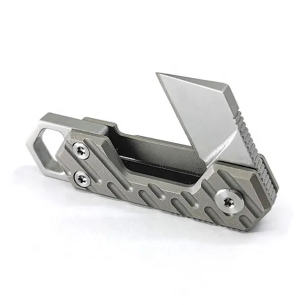 Custom Titanium Mini Handle Folding Knife Small Multifunction Pocket Keychain Knife