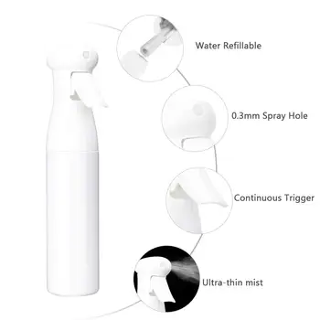 High Pressure White Sprayer Bottles Salon Helper 250ml Small Empty Mist Water Spray Bottle for Hair/ Plant/ Cleaning Solutions