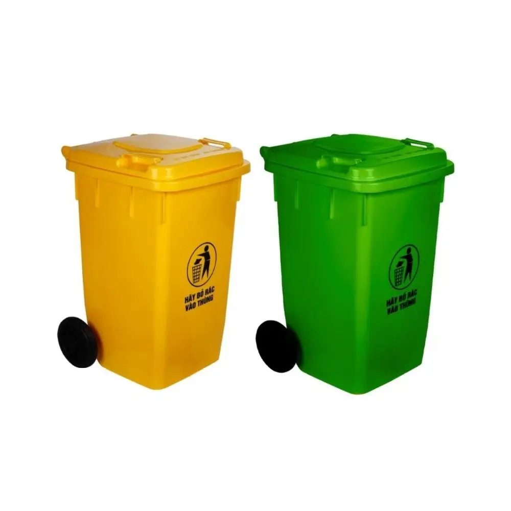 Trashbin with Wheels 60L Durable Mobile Waste Bin with Large Capacity for Outdoor, Kitchen, Office, and Industrial Use