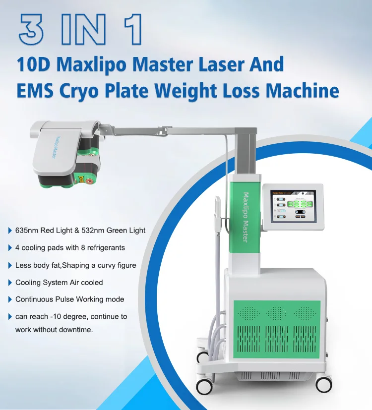 10D Diode Laser Slimming Device Stationary Red Green Light 532nm/635nm 2-in-1 Fat Dissolving Slimming Machine for Commercial Use