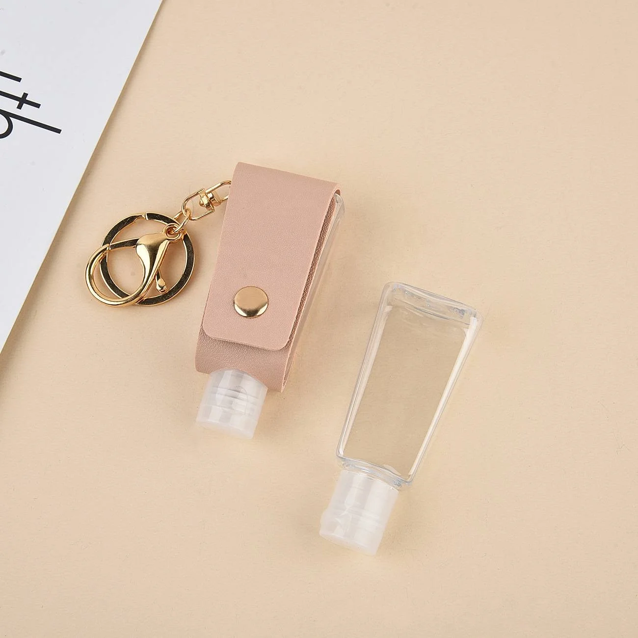 Оптовая продажа 30 мл портативный PU кожаный брелок для ключей пустые путешествия дезинфицирующее средство для рук Бутылка брелок Портативный ручной держатель бутылки алкоголя