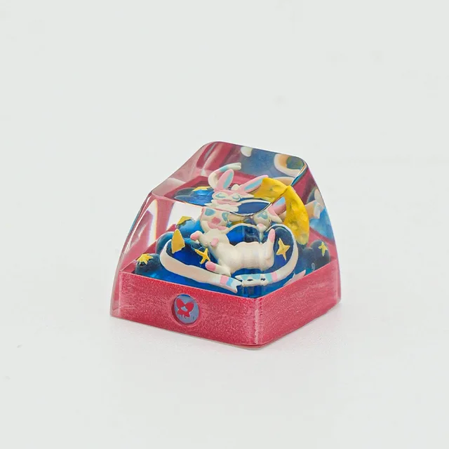 Poke Mon Keycaps Custom Resin Crafts Supplier Custom Poke Mon Transparent Drop 3D Printed Artisan Keyboard Keycaps