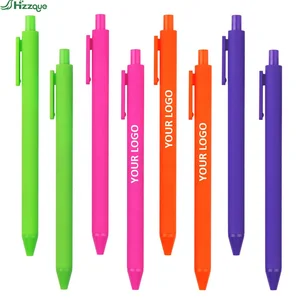 Cheap Custom Logo Promotional Gel Pen with Orange/White/Green Options 0.5mm Writing Width Black Ink Plastic Material