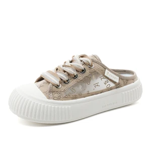 YB5108 Women's Trendy Summer Slippers Made in China Mesh Breathable Lace-Up Closure Anti-Slip Cool Thin for Autumn Spring