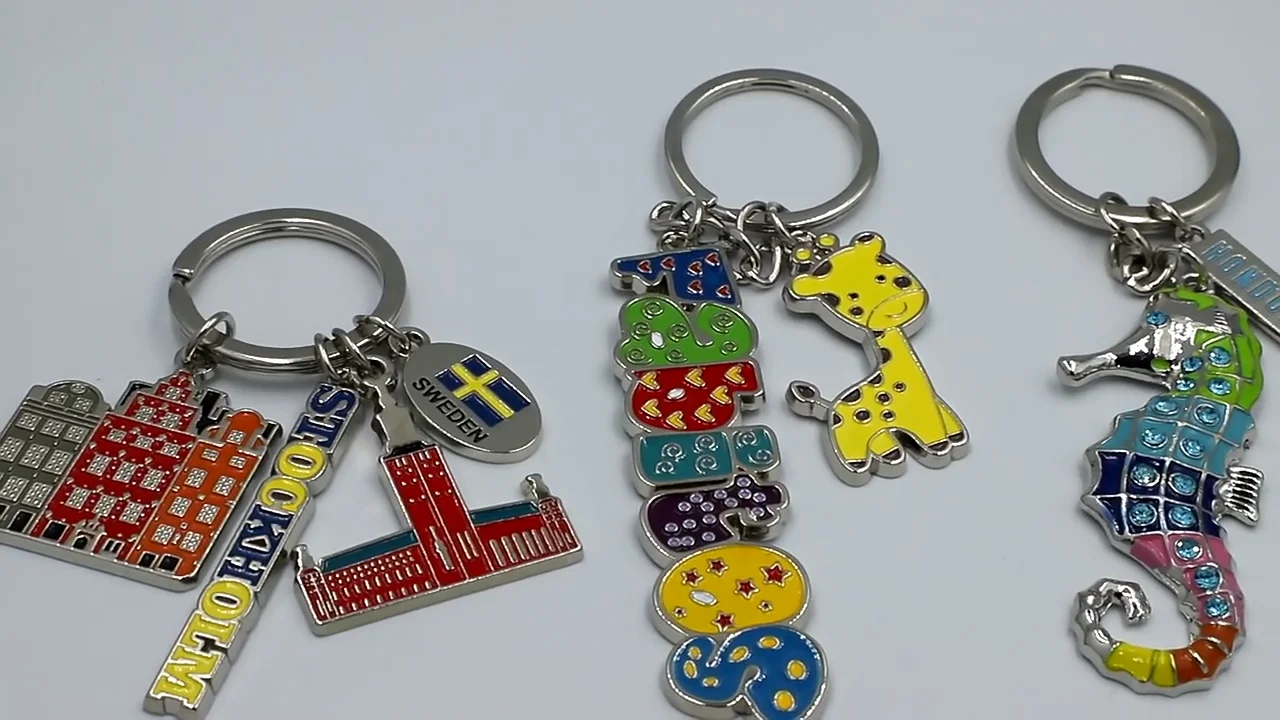 3D Cubic Moulded Metal Keyrings With Your Designs / Logos