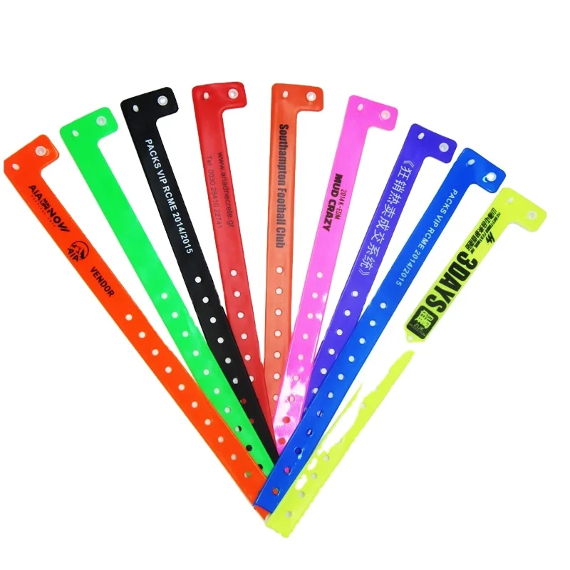 Custom Cheap Vinyl L Shaped PVC Festival Wristband