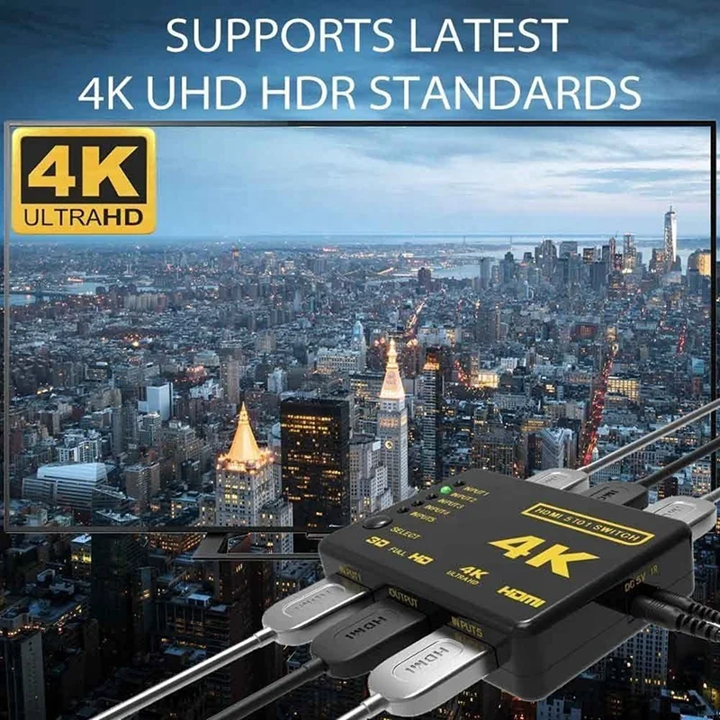 5 in 1 Out HDMI Switcher 5x1 4K 30Hz 5 Ports HDMI Switch With Remote Control IR Receiver - 4K HDMI 5 Port