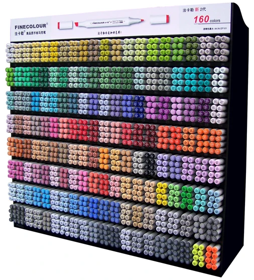 Finecolour EF101 160 Colours Hot Sale Factory Direct Price Alcohol Based  Sketch Art Refillable Marker Pen Set with Display Rack