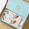 Xi movió Tian Yan -2 tazas y 2 platos de "tarjeta de felicitación de caja de regalo azul"